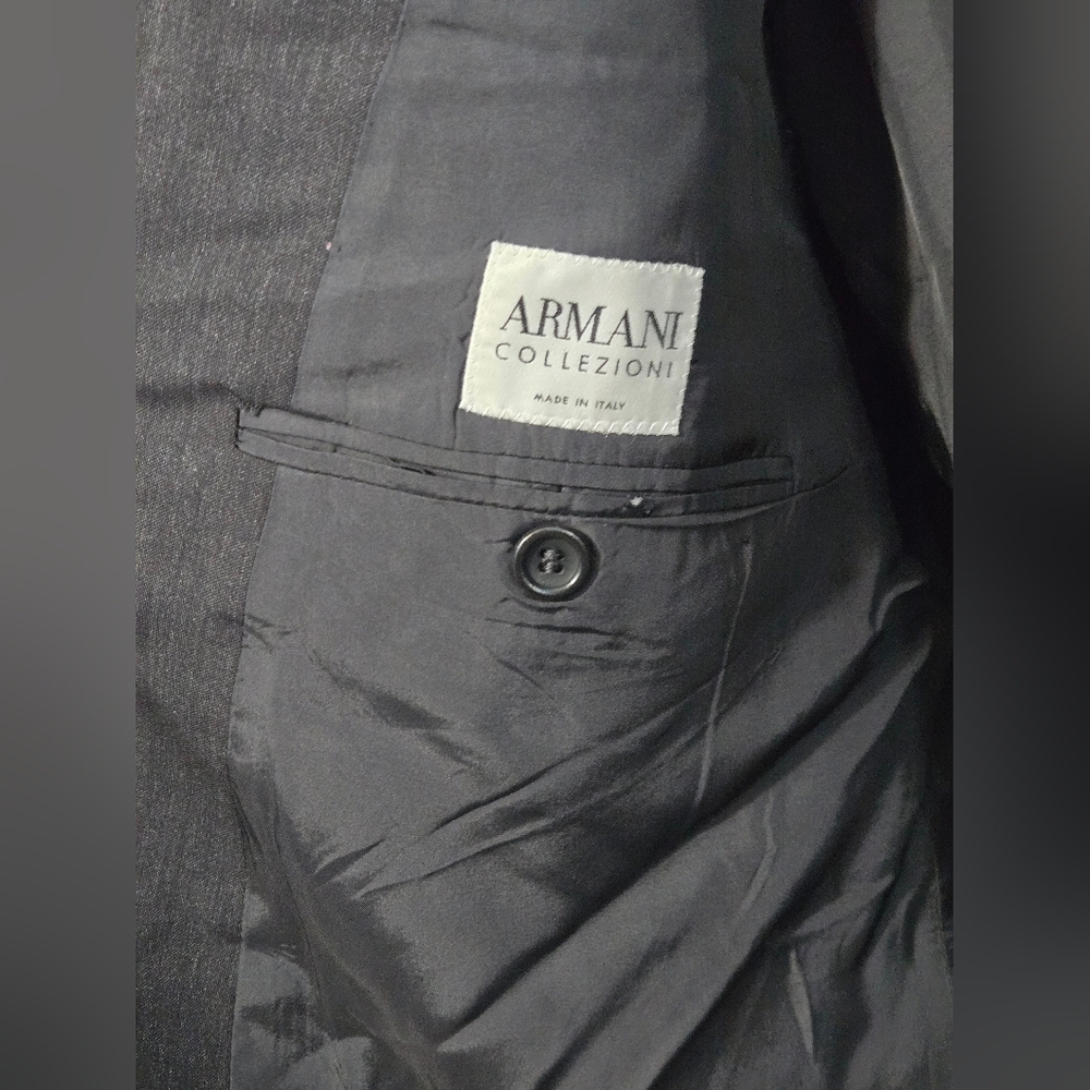 Armani Collezioni 44L Gray Blazer Sport Coat Made in Italy Mens Saks Fifth Ave - Picture 6 of 10